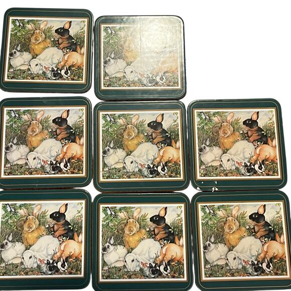 Pimpernel Coasters Bunny Rabbit Hare Easter Spring Cork - Picture 1 of 4